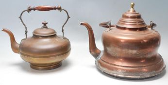 TWO VINTAGE ANTIQUE 19TH CENTURY COPPER KETTLES