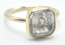 ANTIQUE STUART CRYSTAL AND WIRE WORK RING