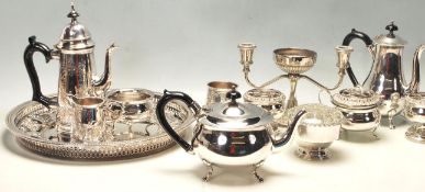 LARGE COLLECTION OF 20TH CENTURY SILVER PLATE ITEMS