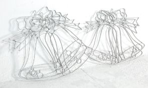 SIX RETRO CHRISTMAS METAL BELLS FRAMES