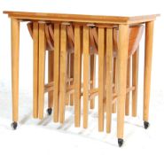 VINTAGE 1970'S TEAK WOOD QUARTETTO NEST OF TABLES