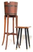 LISTER OF DURSLEY OAK BARREL PLANTER AND RETRO TABLE