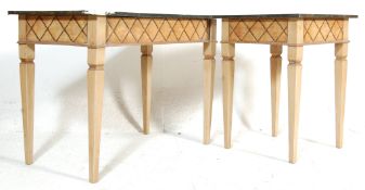 PAIR ADAMS REVIVAL PAINTED CONSOLE TABLES