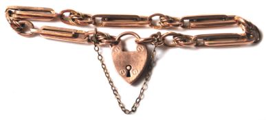 VICTORIAN / EDWARDIAN 9CT GOLD BAR LINK BRACELET