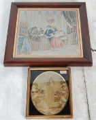 19TH CENTURY TAPESTRY SILK AND ROSEWOOD FRAMED TAPESTRY