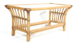 RETRO VINTAGE 1970S BAMBOO COFFEE TABLE