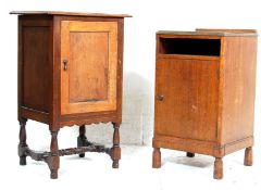 A PAIR OF EARLY 20TH CENTURY OAK BEDSIDES CABINETS