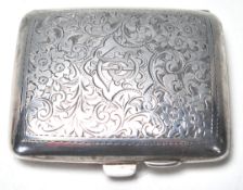 1920'S SILVER CIGARETTE CASE WITH CHAED DECORATION