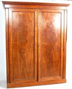 19TH GEORGIAN MAHOGANY TWIN COMPARTMENT WARDROBE