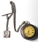 1922 HALLMARKED STERLING SILVER OPEN FACED POCKET WATCH