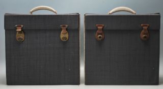 SELECTA - MATCHING PAIR TWO TONE RECORD CARRY CASES