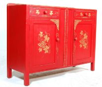 A RETRO MID CENTURY PAINTED SHABBY CHIC SIDEBOARD DRESSER