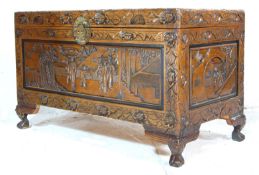 CHINESE CARVED CAMPHORWOOD BLANKET BOX