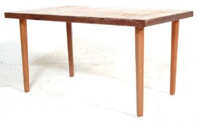 VINTAGE MID CENTURY TEAK & TILE TOP COFFEE OCCASIONAL TABLE