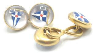 THAMES YACHT CLUB ESSEX CRYSTAL CUFFLINKS