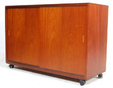 MID CENTURY TEAK WOOD SIDEBOARD CREDENZA HIFI