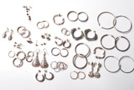 QUANTITY OF LADIES SILVER EARRINGS