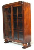 1930S ART DECO OAK CHINA DISPLAY CABINET VITRINE