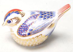 ROYAL CROWN DERBY CERAMIC PAPERWEIGHT WITH GOLD STOPPER