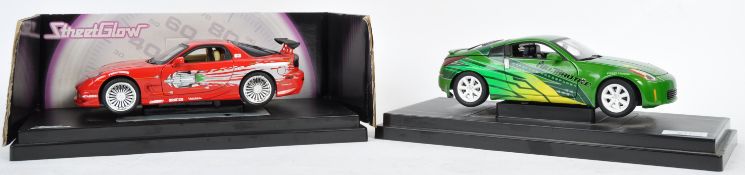 TWO THE FAST AND FURIOUS 1/18 SCALE DIECAST MODEL CARS