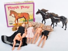 ORIGINAL PALITOY MADE PIPPA'S PONY AND DOLLS