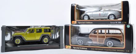 COLLECTION OF X3 MAISTO 1/18 SCALE DIECAST MODEL CARS