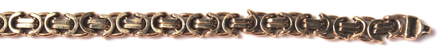 HALLMARKED 9CT GOLD FANCY LINK BRACELET CHAIN