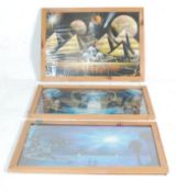 THREE 21ST CENTURY ABSTRACT AEROSOL SPARY PAINT PA