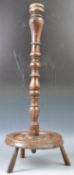 UNUSUAL 19TH CENTURY TURNED OAK CANDLE STAND