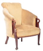 19TH CENTURY MAHOGANY SHEPHERD CROOK ARMCHAIR