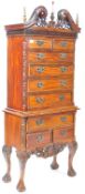 ANTIQUE STYLE MAHOGANY CHEST ON CHEST OF DRAWERS