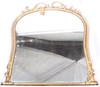 LARGE VICTORIAN GILT OVERMANTEL MIRROR