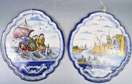 PAIR OF 19TH CENTURY DELFT WALL HANGING SCENES