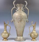 SET OF ANTIQUE INDIAN BRASS COBRA VASES