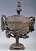 19TH CENTURY ITALIAN GRAND TOUR BRONZE LIDDED POT