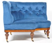 19TH CENTURY VICTORIAN BUTTON BACK CORNER SETTEE / LOVESEAT
