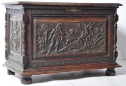 19TH CENTURY ANTIQUE CARVED WALNUT CHEST