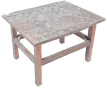 RARE AFRICAN TRIBAL ANTIQUE NIGERIAN BENIN CARVED TABLE