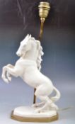 EARLY 20TH CENTURY BLANC DE CHINE HORSE TABLE LAMP