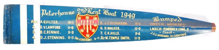 RARE 1940'S PETERHOUSE COLLEGE CAMBRIDGE BOAT RACE OAR
