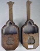 RARE PAIR OF 19TH CENTURY GOTHIC OAK COLLECTION BOXES