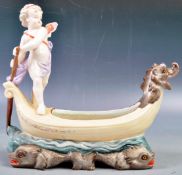 STUNNING 19TH CENTURY MEISSEN MANNER CHERUB ROWING BOAT