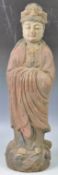 LARGE 19TH CENTURY CARVED FIGURE OF GUAN YIN