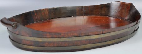 EARLY 19TH CENTURY GEORGIAN ANTIQUE OAK AND BRASS TRAY