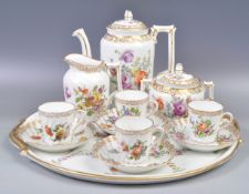 ANTIQUE HAND PAINTED DRESDEN PORCELAIN TEA SET