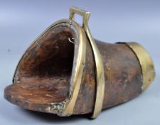 CHARMING 18TH CENTURY GEORGIAN OAK AND BRASS BOUND HANING PLANTER