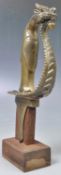 19TH CENTURY BRONZE DRAGON SWORD HILT ON STAND