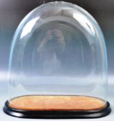 19TH CENTURY VICTORIAN GLASS DOME WITH EBONISED PLINTH
