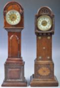 TWO 19TH CENTURY ENGLISH ANTIQUE MODEL LONGCASE CLOCKS
