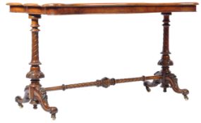 19TH CENTURY WALNUT CARVED WRITING TABLE DESK